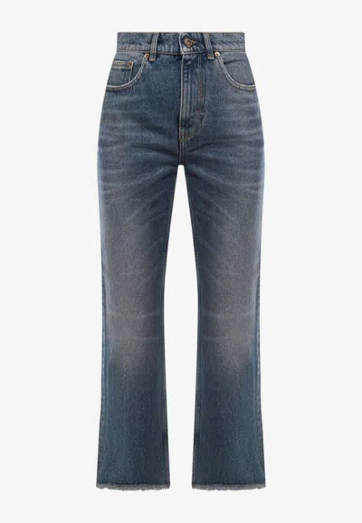 Golden Goose Db Derin New Cropped Flare Jeans In Blue
