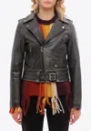 Golden Goose Db Distressed Leather Biker Jacket