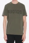 Golden Goose Db Distressed Logo Crewneck T-shirt In Green