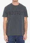 Golden Goose Db Reverse Logo Crewneck T-shirt In Gray