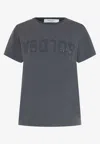 Golden Goose Db Distressed Logo T-shirt In Gray