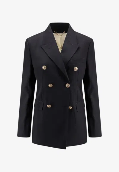 Golden Goose Db Diva Double-breasted Wool Blazer In Blue