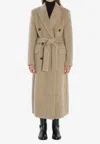 Golden Goose Db Double-breasted Long Teddy Coat In Brown