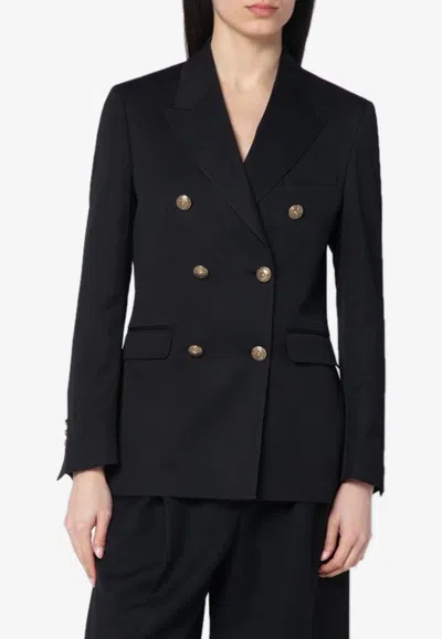 Golden Goose Db Double-breasted Wool Blazer In Black