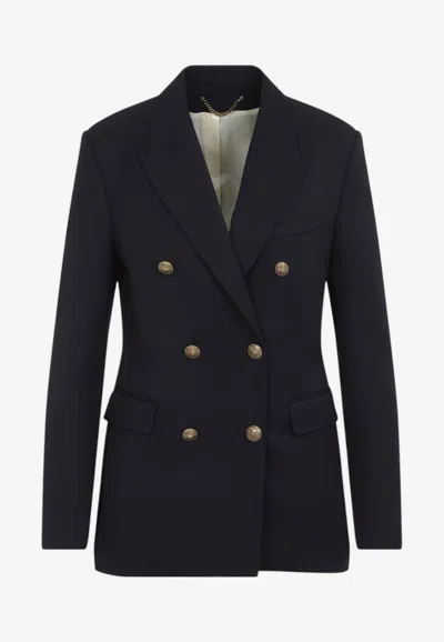 Golden Goose Db Double-breasted Blazer In Wool-blend In Blue