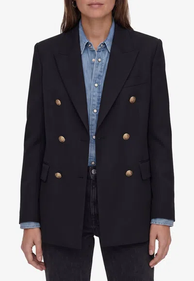 Golden Goose Db Double-breasted Buttoned Blazer In Black