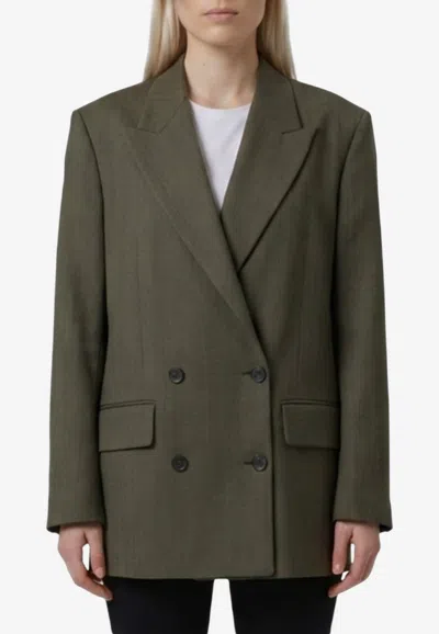 Golden Goose Db Double-breasted Buttoned Blazer In Green