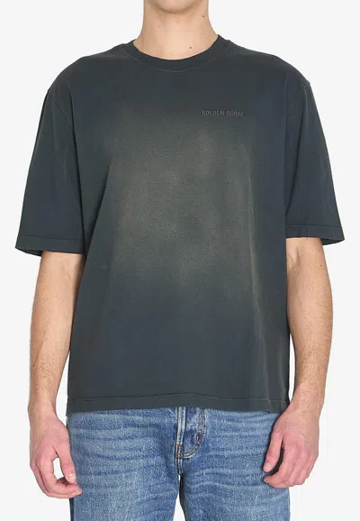 Golden Goose Db Embroidered Logo Faded T-shirt In Black