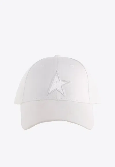 Golden Goose Db Embroidered Star Baseball Cap In White