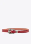 Golden Goose Db Engraved Buckle Leather Belt