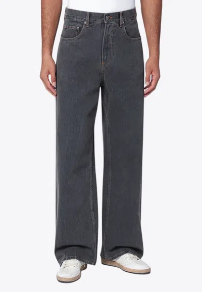 Golden Goose Db Essential Wide-leg Jeans In Gray
