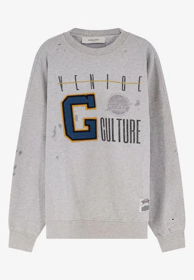 Golden Goose Db G Culture Sweatshirt In Gray