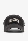 Golden Goose Db Golden Distressed Denim Baseball Cap In Gray