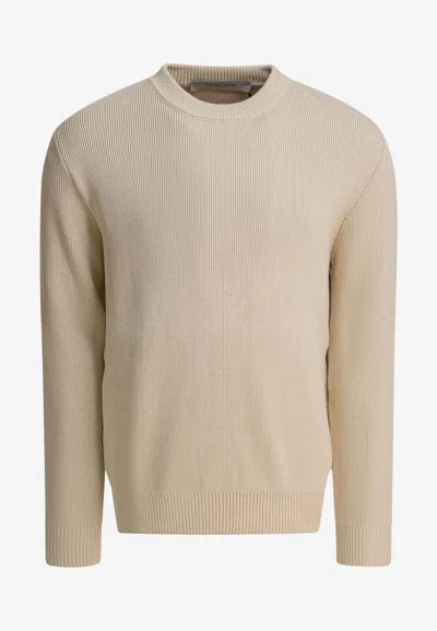 Golden Goose Db Golden Patch Rib Knit Sweater In Neutral