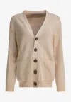 Golden Goose Db Golden Patch Ribbed Cardigan In Neutral