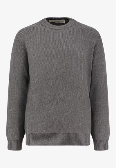 Golden Goose Db Golden Ribbed Knit Sweater In Gray
