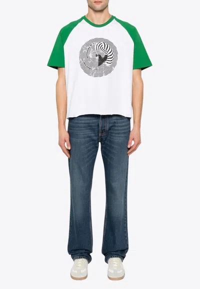 GOLDEN GOOSE DB GRAPHIC PRINT COLORBLOCKED T-SHIRT