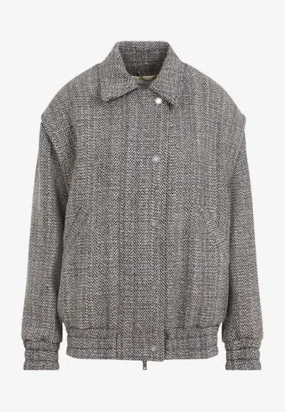 GOLDEN GOOSE DB HERRINGBONE BOMBER JACKET