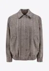 Golden Goose Db Herringbone Wool-blend Zip-up Jacket