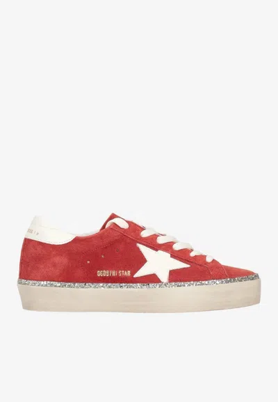 Golden Goose Db Hi Star Low-top Suede Sneakers In Red
