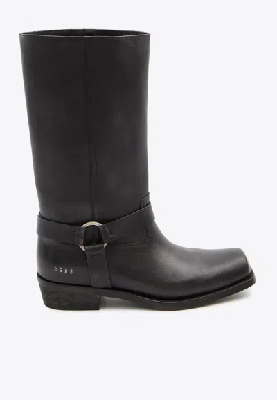 Golden Goose Db High Biker Leather Boots In Black