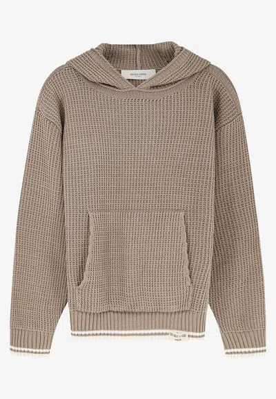 Golden Goose Db Journey Knitted Hooded Sweatshirt In Brown