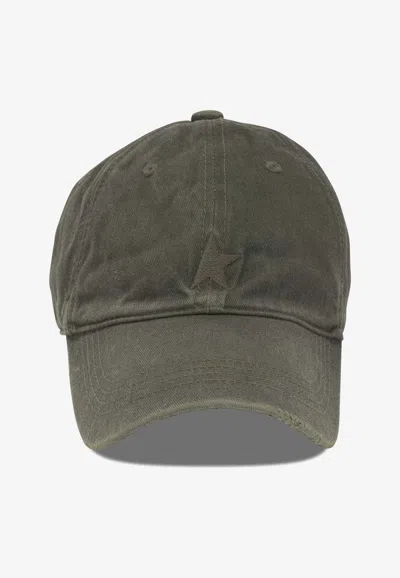 Golden Goose Db Journey Washed Baseball Cap In Green
