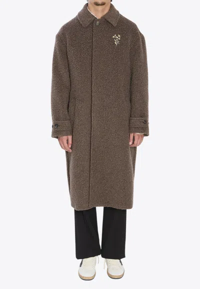 Golden Goose Db Journey Wool And Mohair Long Coat In Brown