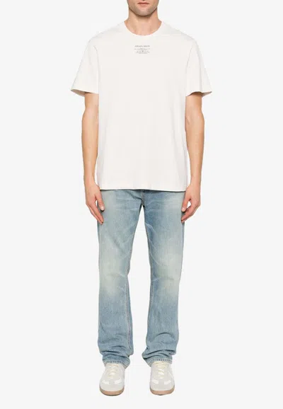 Golden Goose Db Label Print Crewneck T-shirt In White