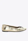 Golden Goose Db Laminated Leather Ballet Flats In Gold
