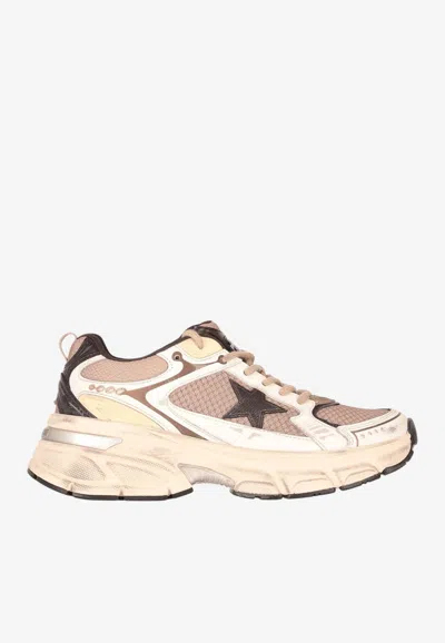 Golden Goose Db Lightstar Mesh And Leather Sneakers In Multi