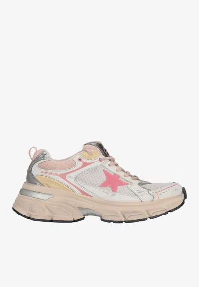 Golden Goose Db Lightstar Mesh And Leather Sneakers In Multi