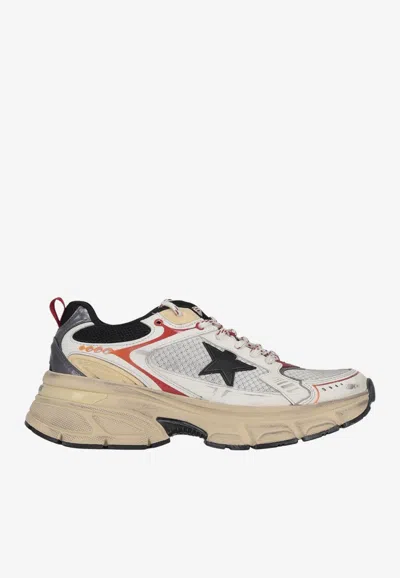 Golden Goose Db Lightstar Mesh And Leather Sneakers In Multi
