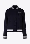 Golden Goose Db Logo Embroidered Bomber Jacket In Black