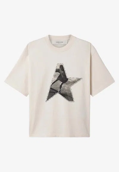 Golden Goose Db Logo-printed Crewneck T-shirt In Neutral