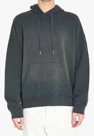 Golden Goose Db Logo-printed Hooded Sweatshirt In Black