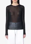Golden Goose Db Long-sleeved Sheer Top In Black
