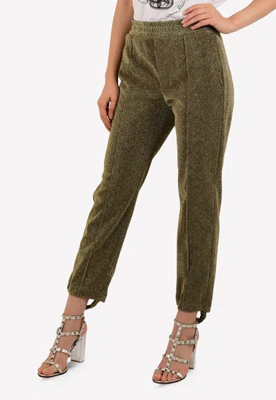 Golden Goose Db Gold Lurex Dele Stirrup Track Pants