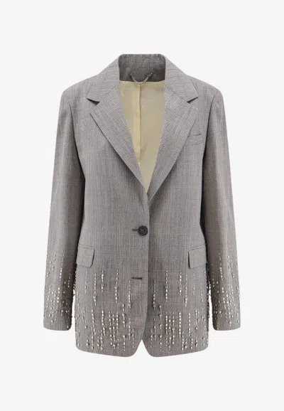 Golden Goose Db Maia Single-breasted Wool Blazer In Gray