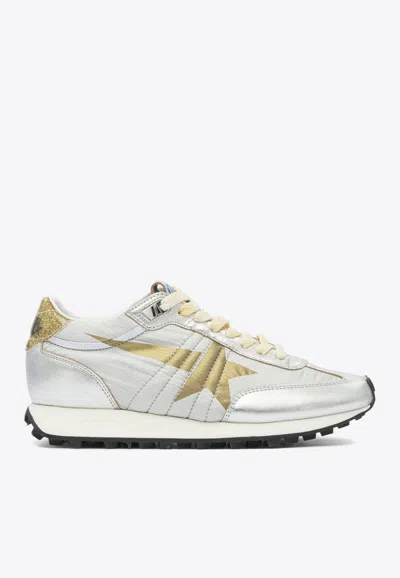 Golden Goose Db Marathon Metallic Low-top Sneakers In Silver