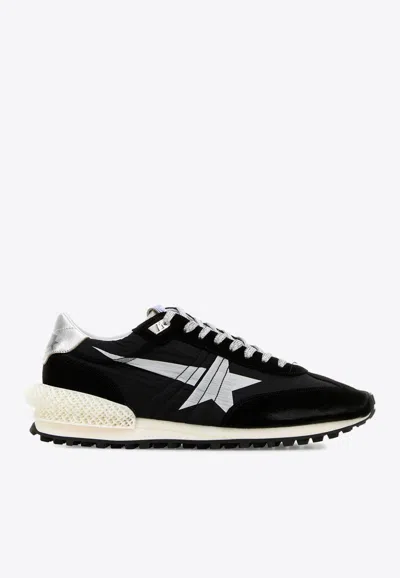 Golden Goose Db Marathon Nylon And Suede Sneakers In Black