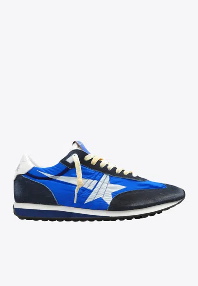 Golden Goose Db Marathon Nylon And Suede Sneakers In Blue