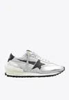 Golden Goose Db Marathon Nylon And Suede Sneakers In Silver