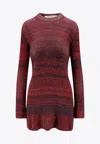 Golden Goose Db Meret Knitted Mini Dress In Burgundy