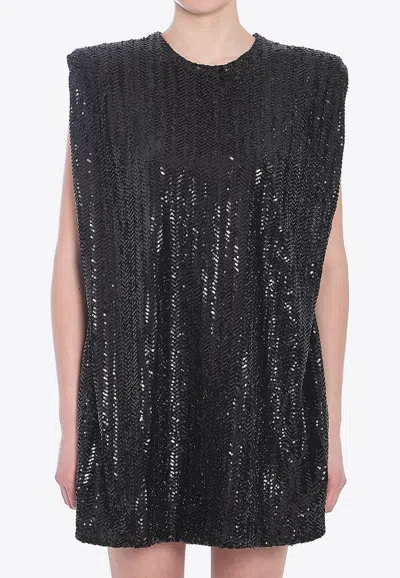Golden Goose Db Mini Sequined Dress In Black