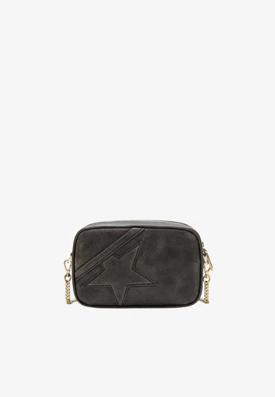 Golden Goose Db Mini Star Aged Leather Crossbody Bag In Brown