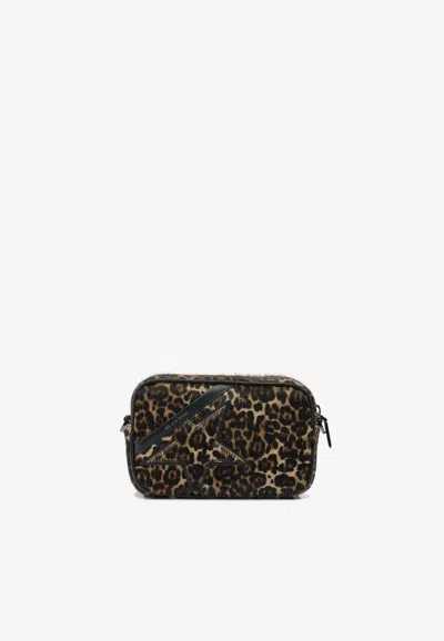 Golden Goose Db Mini Star Leopard Print Shoulder Bag In Brown