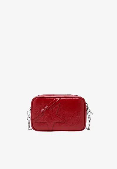 Golden Goose Db Mini Star Patent Leather Crossbody Bag In Red
