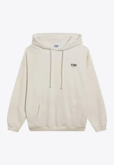 Golden Goose Db Oversized Logo Hooded Sweatshirt In Neutral