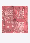 Golden Goose Db Paisley Print Tie-dye Silk Foulard In Red